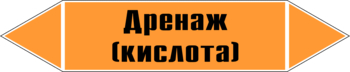 Маркировка трубопровода "дренаж (кислота)" (k03, пленка, 716х148 мм)" - Маркировка трубопроводов - Маркировки трубопроводов "КИСЛОТА" - ohrana.inoy.org